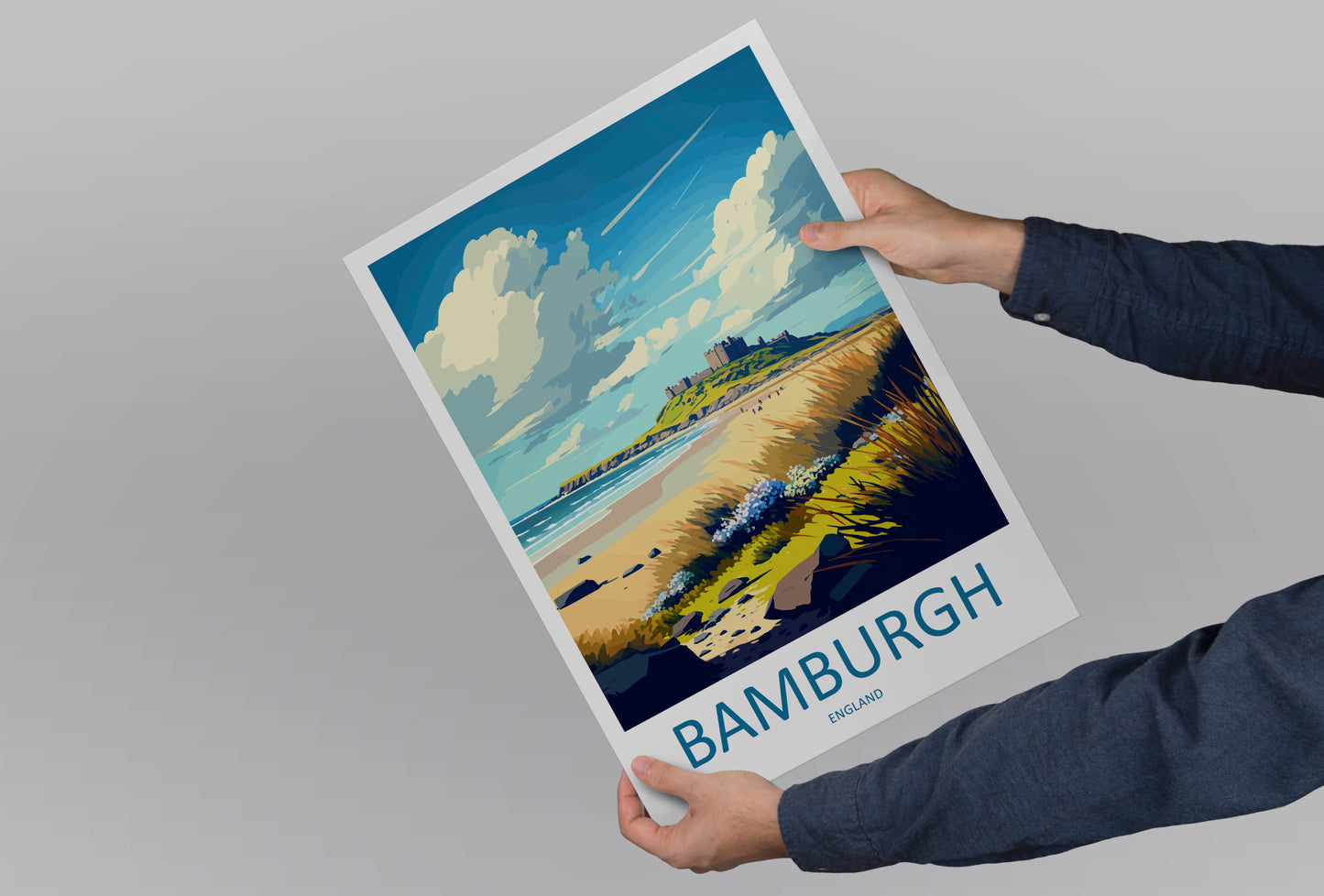 Bamburgh Castle England Travel Poster