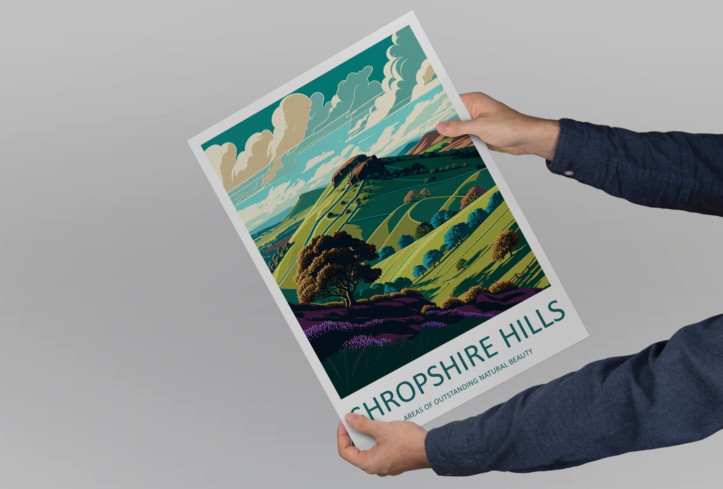 Shropshire Hills England Travel Poster