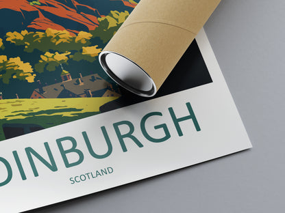 Edinburgh Castle Scotland Travel Poster