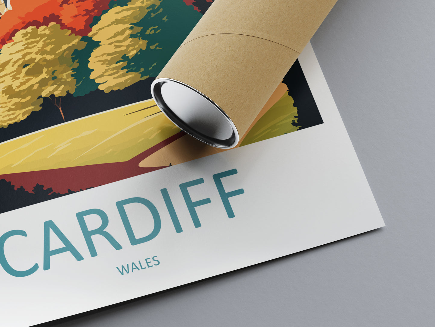 Cardiff Castle Wales Travel Poster