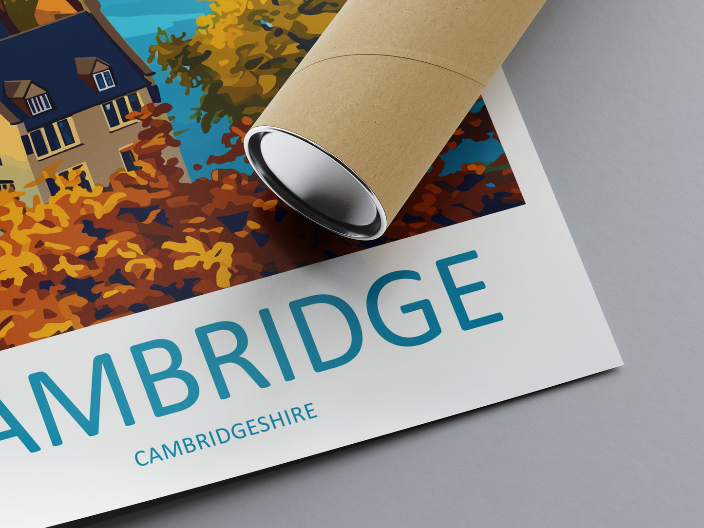 Cambridge England Travel Poster