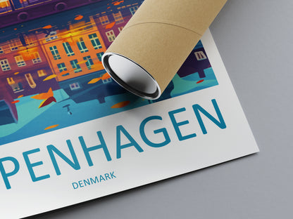 Copenhagen Denmark Travel Poster