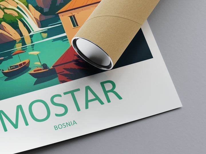 Mostar Bosnia Travel Poster