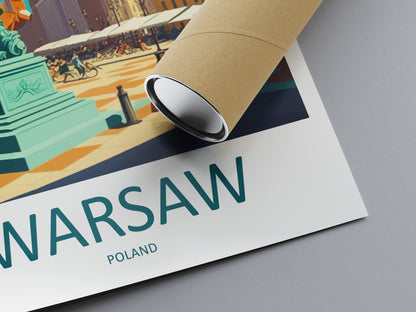 Warsaw Poland Travel Poster