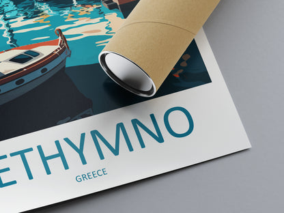 Rethymno Greece Travel Poster