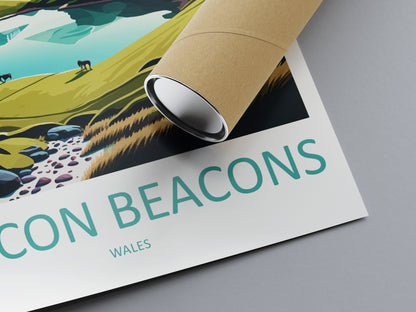 Brecon Beacons Wales Travel Poster