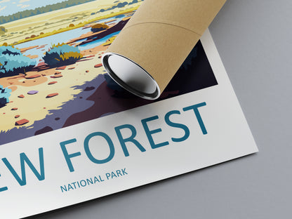 New Forest England Travel Poster