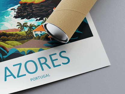 Azores Portugal Travel Poster