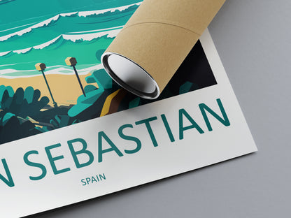 San sebastian Spain Travel Poster