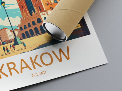 Krakow Poland Travel Poster