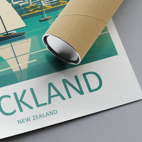 Auckland New Zealand Travel Poster