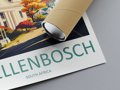 Stellenbosch South Africa Travel Poster