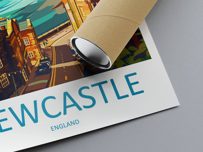 Newcastle England Travel Poster