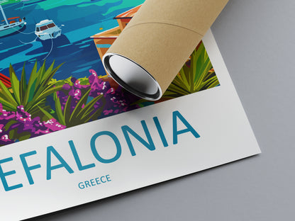 Kefalonia Greece Travel Poster