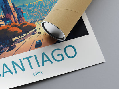 Santiago Chile Travel Poster