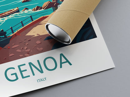 Genoa Italy Travel Poster