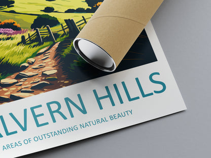 Malvern Hills England Travel Poster