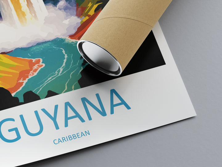 Guyana Caribbean Travel Poster