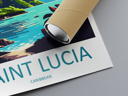 Saint Lucia Caribbean Travel Poster