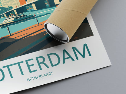 Rotterdam Netherlands Travel Poster