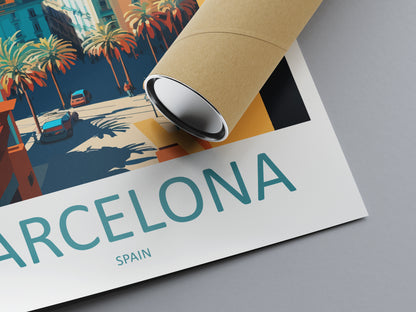 Barcelona Spain Travel Poster