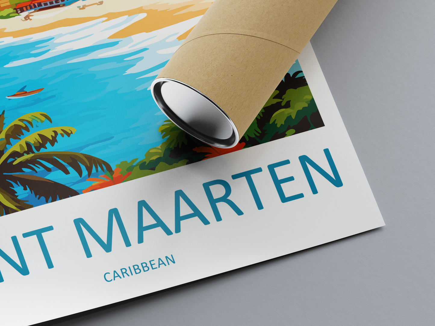 Saint Maarten Caribbean Travel Poster