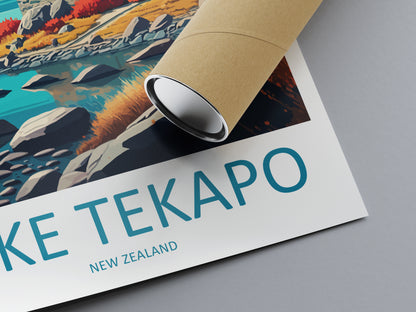 Lake Tekapo New Zealand Travel Poster