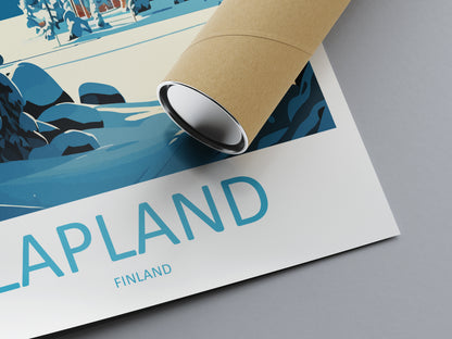 Lapland Finland Travel Poster