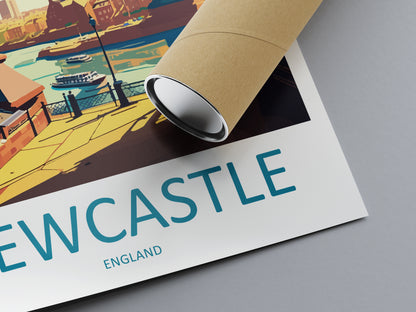 Newcastle England Travel Poster