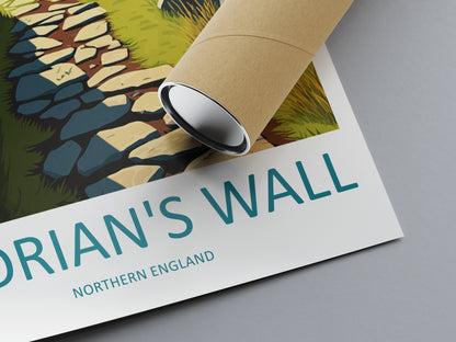 Hadrians Wall Ireland Travel Poster