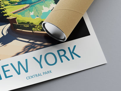 Central Park USA Travel Poster