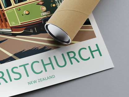 Christchurch New Zealand Travel Poster