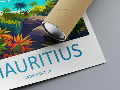 Mauritius Indian Ocean Travel Poster