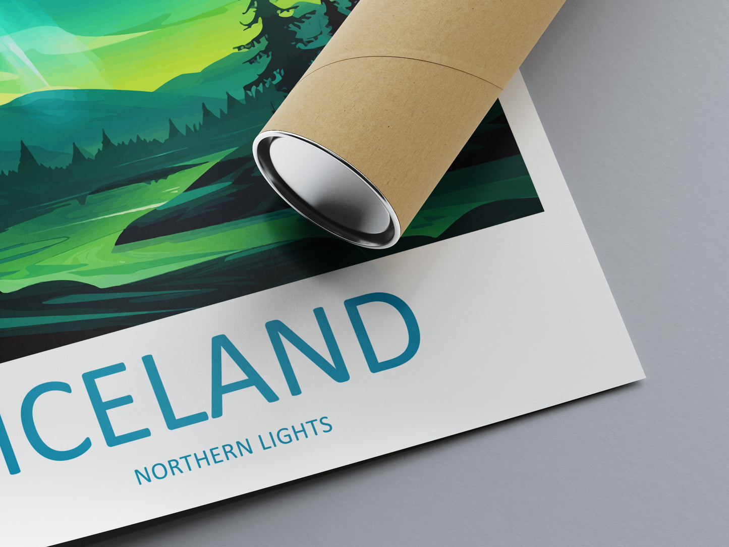 Northern Lights Iceland Travel Poster