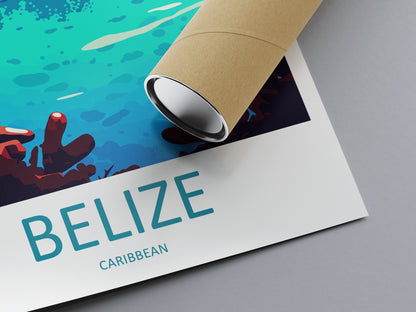 Belize Caribbean Travel Poster