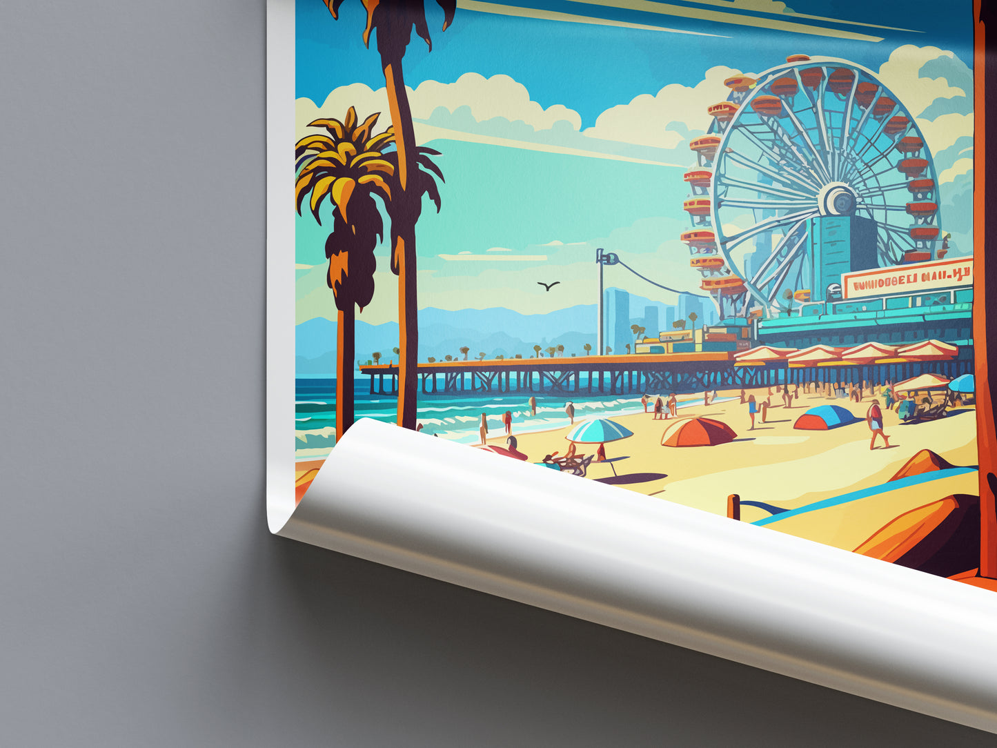 Santa Monica USA Travel Poster