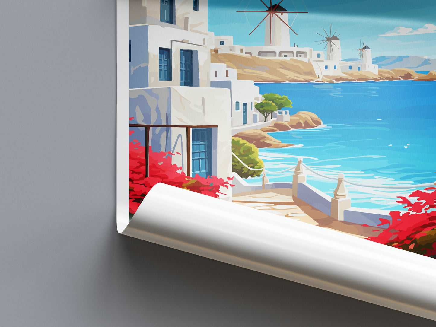 Mykonos Greece Travel Poster