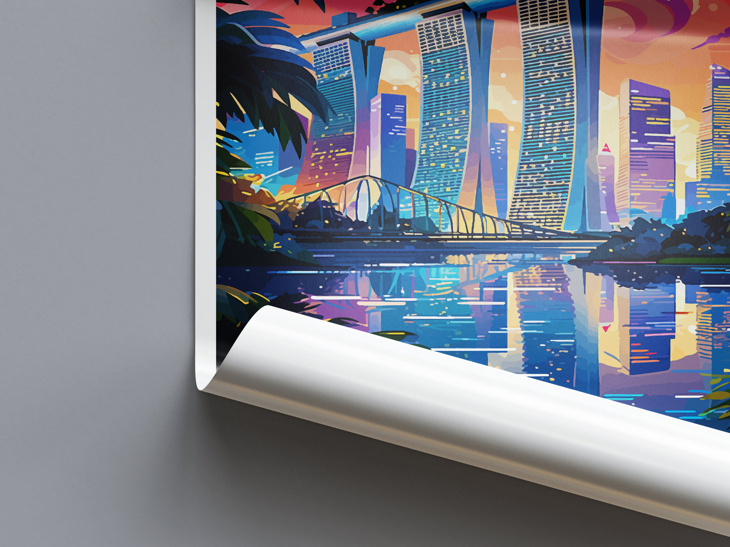 Marina Bay Sands Asia Travel Poster