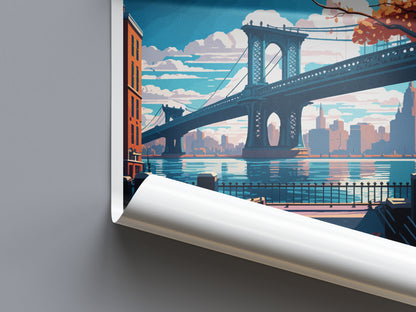 Brooklyn New York USA Travel Poster