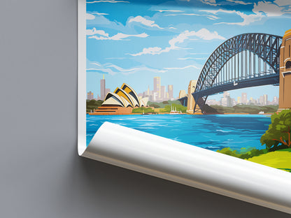 Sydney Harbour Bridge Australia Travel Poster