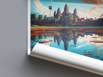 Angkor Wat Cambodia Travel Poster