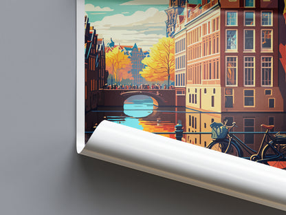 Amsterdam Netherlands Travel Poster