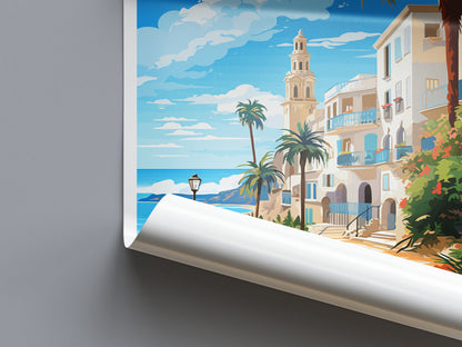 Sitges Spain Travel Poster