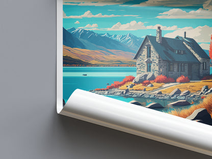 Lake Tekapo New Zealand Travel Poster