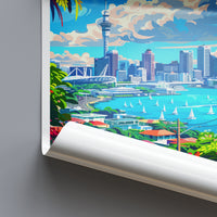 Auckland New Zealand Travel Poster