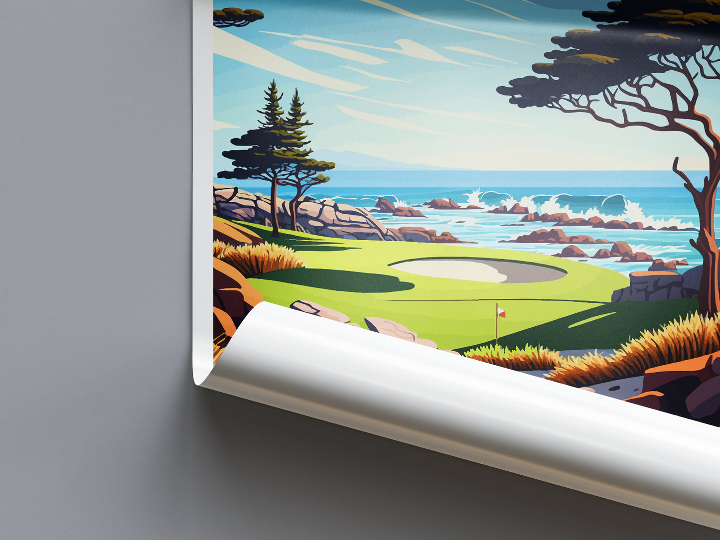 Pebble Beach Golf Links USA Travel Poster