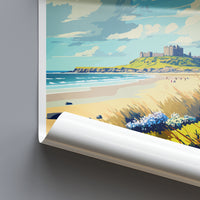 Bamburgh Castle England Travel Poster