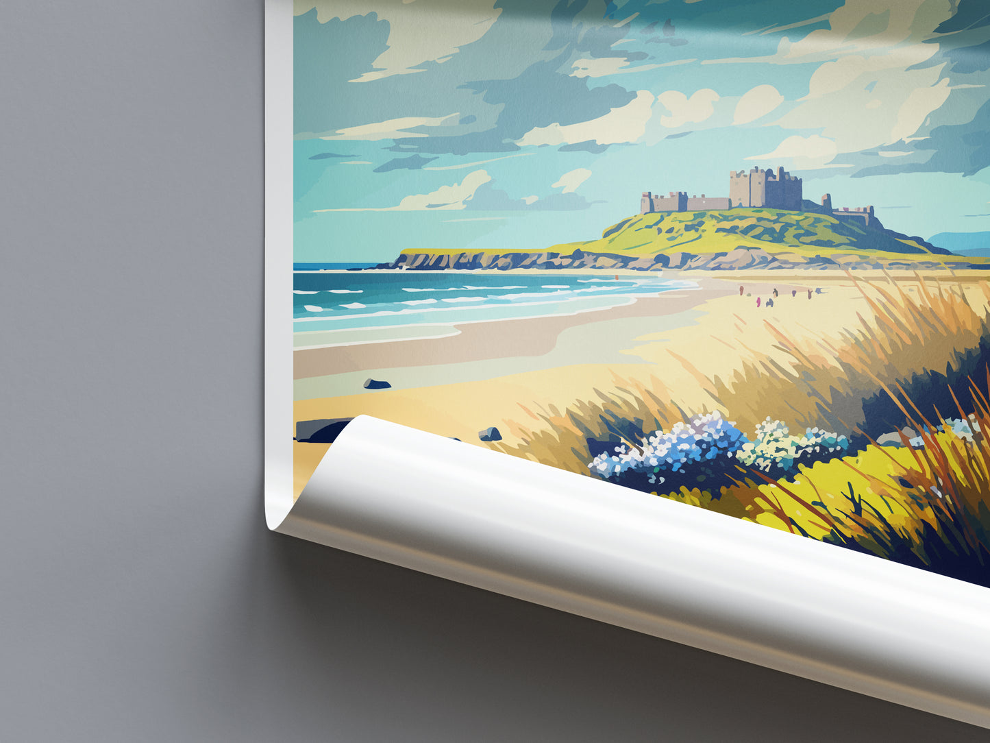 Bamburgh Castle England Travel Poster