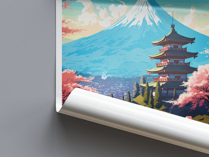 Mount Fuji Japan Travel Poster