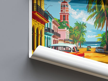 Cuba Caribbean Travel Poster